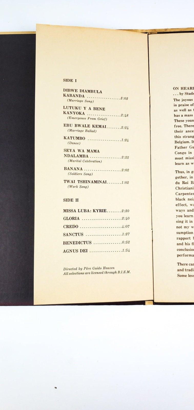 Les Troubadours Du Roi Baudouin Missa Luba Record 33 LP Philips 1963 Gatefold 4