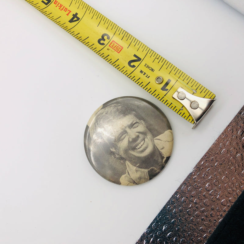 Vintage President Jimmy Carter Button 2" Farmer Fence Campaign 1970s Political