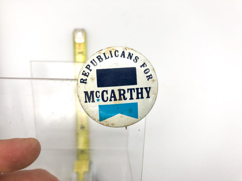 Vintage Republicans for McCarthy Pinback Button Political Campaign Union Stamp
