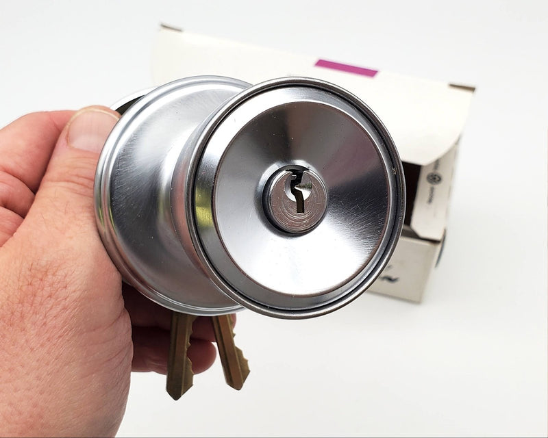 Falcon Classroom Door Knob Lock Satin Chrome US26D Keyed 2-3/4 BS NO STRIKE NOS 1