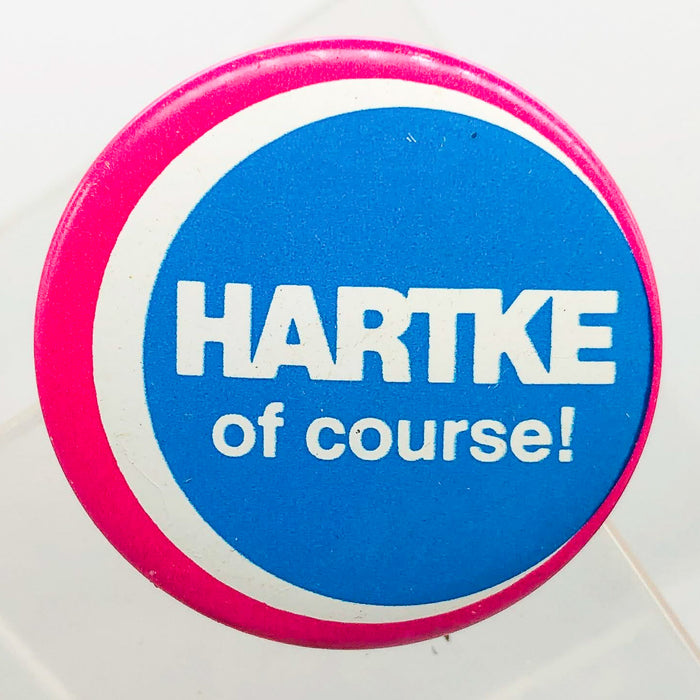 Hartke Of Course Button Pin 1.25" Indiana Senator Presidential Campaign Pink 4