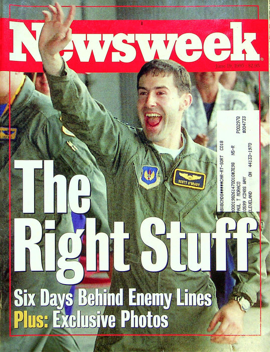 Newsweek Magazine June 19 1995 Scott O'Grady USAF Pilot Bosnia Marine Corps