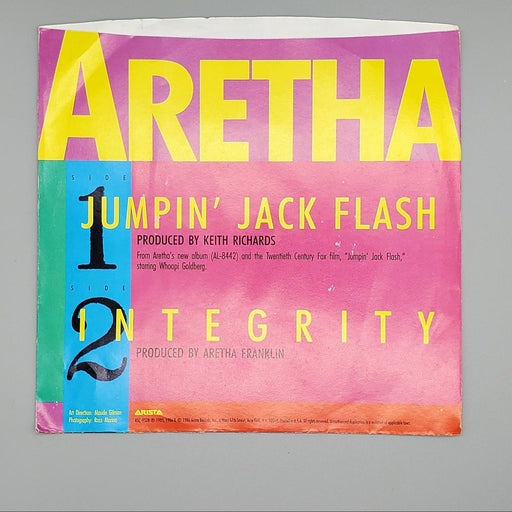 Aretha Franklin Jumpin' Jack Flash Single Record Arista 1986 Clear Vinyl 2