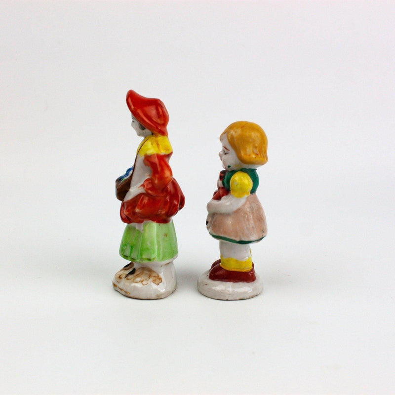 Occupied Japan Figurine Colonial Lady Dutch Girl Holding Baby Doll 3.5 Inches 2