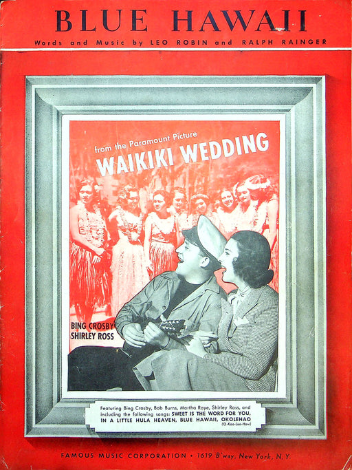 Sheet Music Blue Hawaii Bing Crosby Shirley Ross Waikiki Wedding Movie 1937 1