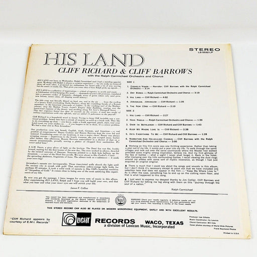 Cliff Richard His Land Record 33 RPM LP LS-5532-LP Light Records 1970 2