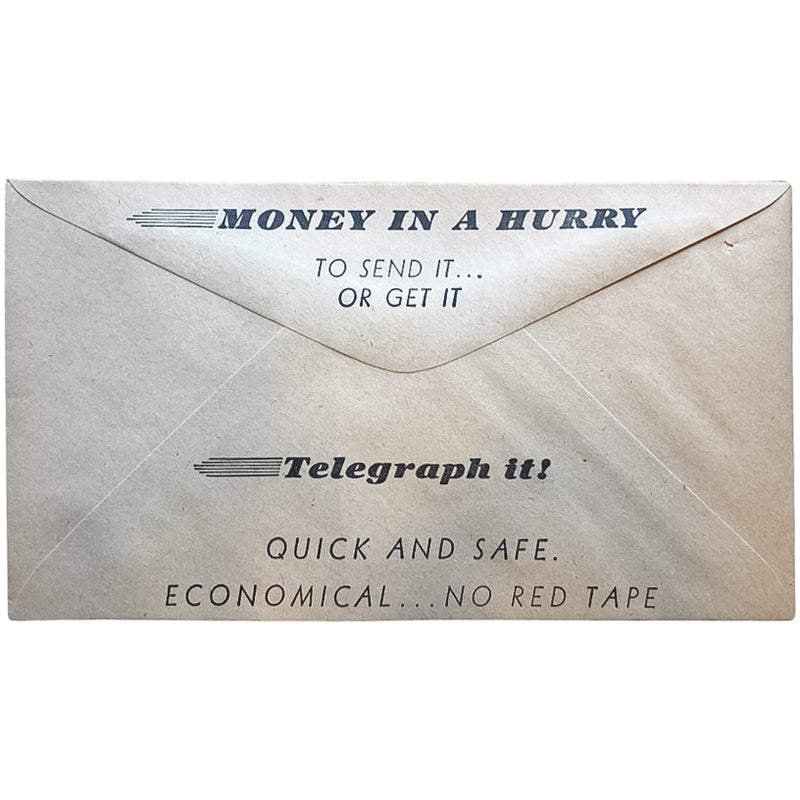 Vintage Western Union Telegram Envelope Black Ink Form 116 Envelope Only