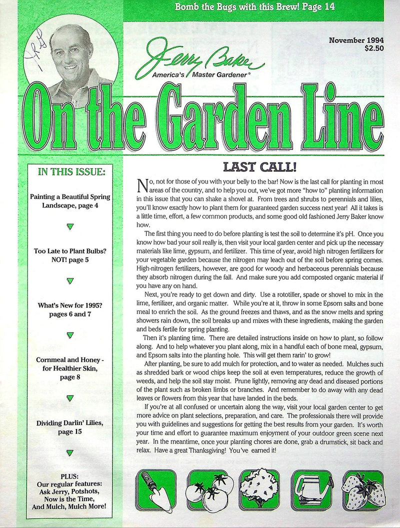 On The Garden Line Magazine November 1994 Fall Bulb Planting, Dividing Lillies