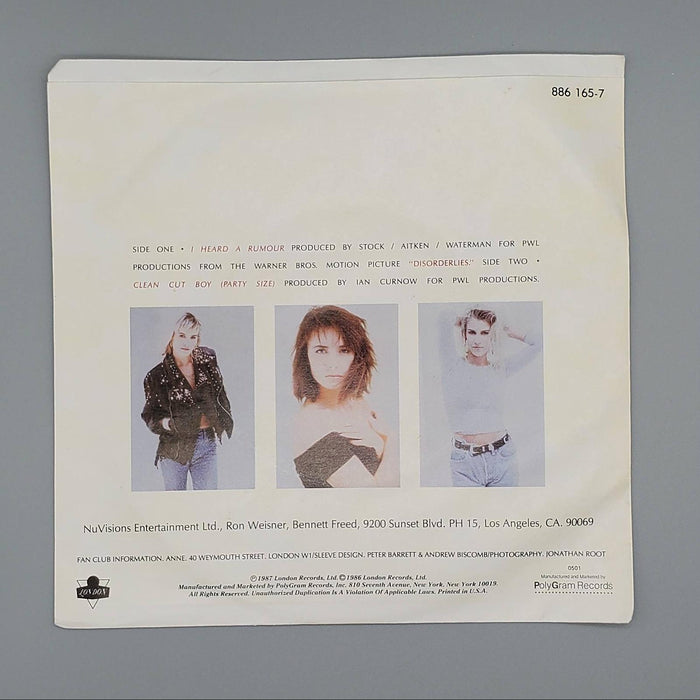 Bananarama I Heard A Rumour Single Record London Records 1987 886 165-7 2