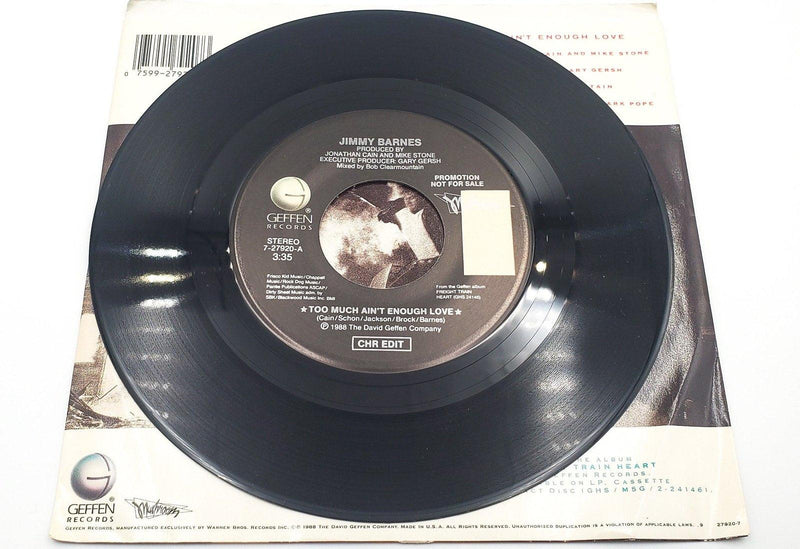 Jimmy Barnes Too Much Ain't Enough Love Record 45 RPM Single Geffen 1988 Promo 3