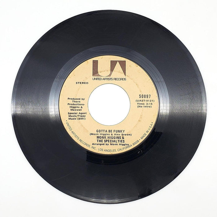 Monk Higgins Gotta Be Funky 45 RPM Single Record United Artists 1972 50897 2