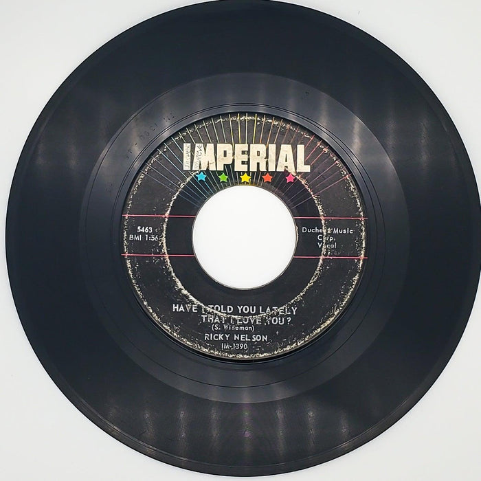Ricky Nelson Have I Told You Lately That I Love You? Record 45 RPM Imperial 1957 2
