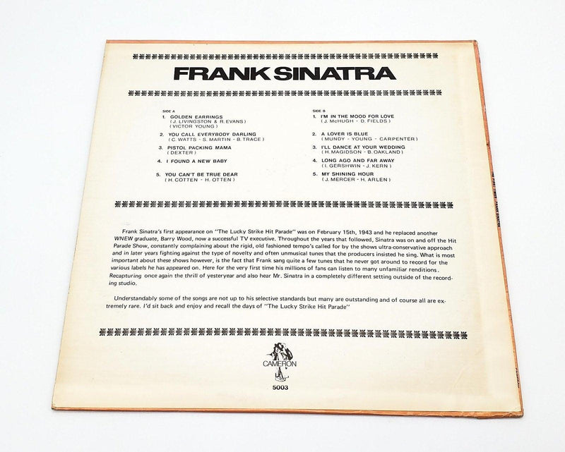Frank Sinatra Frank Sinatra 33 RPM LP Record Cameron CLP-5003 2