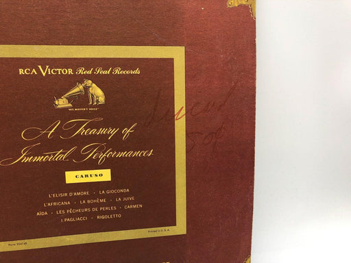 A Treasury of Immortal Performances Caruso Record 33 RPM LP LCT-1007 RCA 1951 2