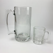 Large 7" Inch Heavy Glass Beer Mug & 3.25" Inch Root Beer Mug Lot 1
