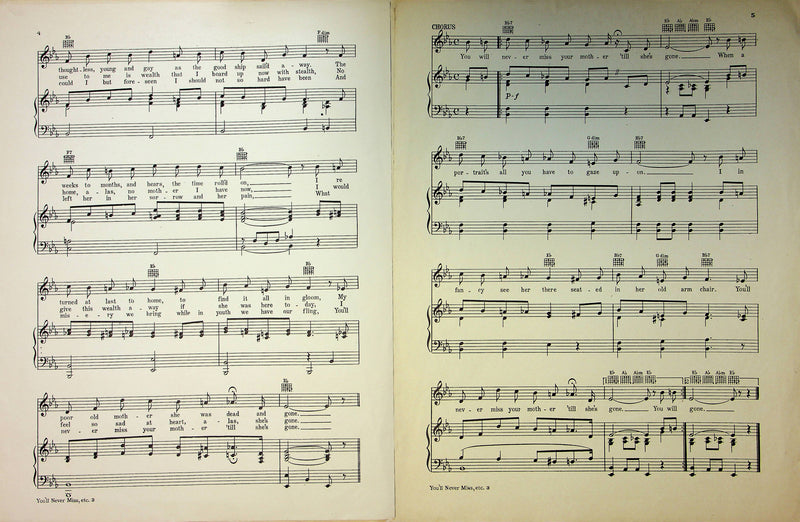 Vintage Hawaiian Sheet Music You'll Never Miss Your Mother 'Till She's Gone 3