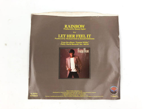 Eugene Wild 45 RPM Record Rainbow / Let Her Feel It Philly World 1984 Single 2