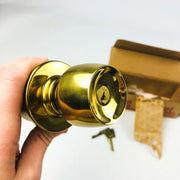 Yale Entry Door Knob Lockset 5307 380N 03 Bright Brass New Old Stock NOS 3