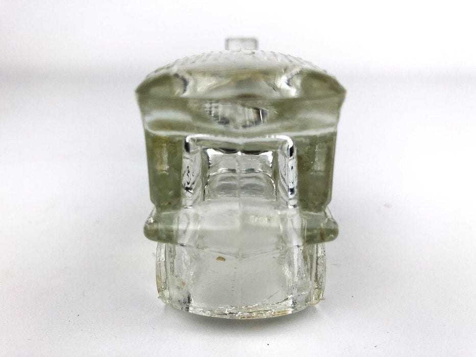 Vintage Glass Train Engine #1028 Locomotive Candy Container Clear No Bottom 7