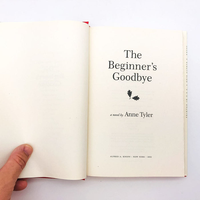 The Beginner's Goodbye HC Anne Tyler 2012 Widower Middle Age Peace 1st Edition 7