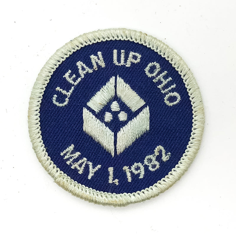 Boy Scouts of America BSA Patch Clean Up Ohio May 1, 1982 White Blue 1