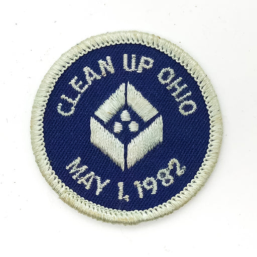 Boy Scouts of America BSA Patch Clean Up Ohio May 1, 1982 White Blue 1