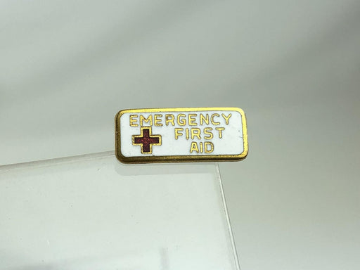 Vintage American Red Cross Lapel Pin Emergency First Aid Ball Locking W Stamp 1