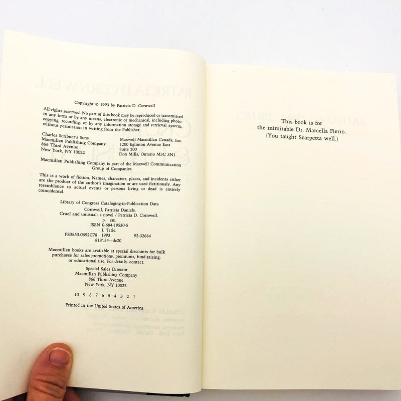 Cruel and Unusual Hardcover Patricia D. Cornwell 1993 1st Edition Coroner Death 9