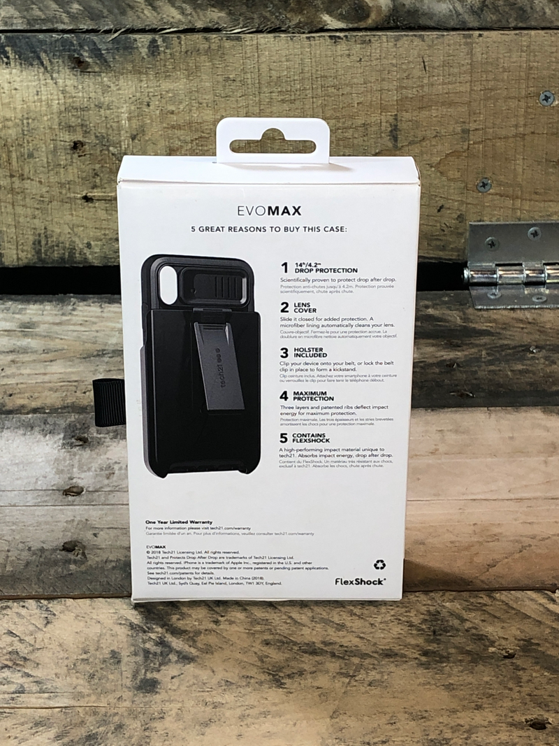 Tech21 Evo Max Phone Case for iPhone XS Max Belt Holster Lens Cover Heavy Duty