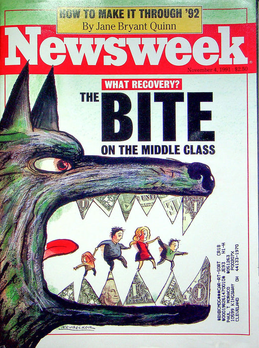 Newsweek Magazine November 4 1991 Middle Class Recession Bush Politics Economy