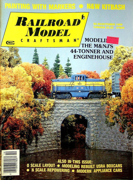 Railroad Model Craftsman Magazine October 1989 Vol 58 No 5 M&NJ's 44-Tonner