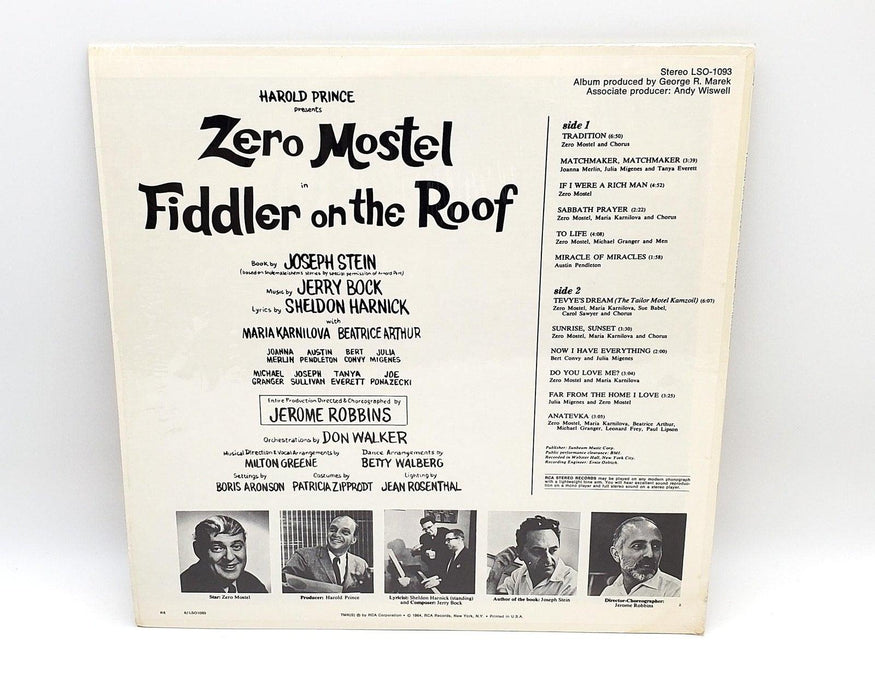 Zero Mostel In Fiddler On The Roof Cast Recording 33 RPM LP Record RCA 1964 2
