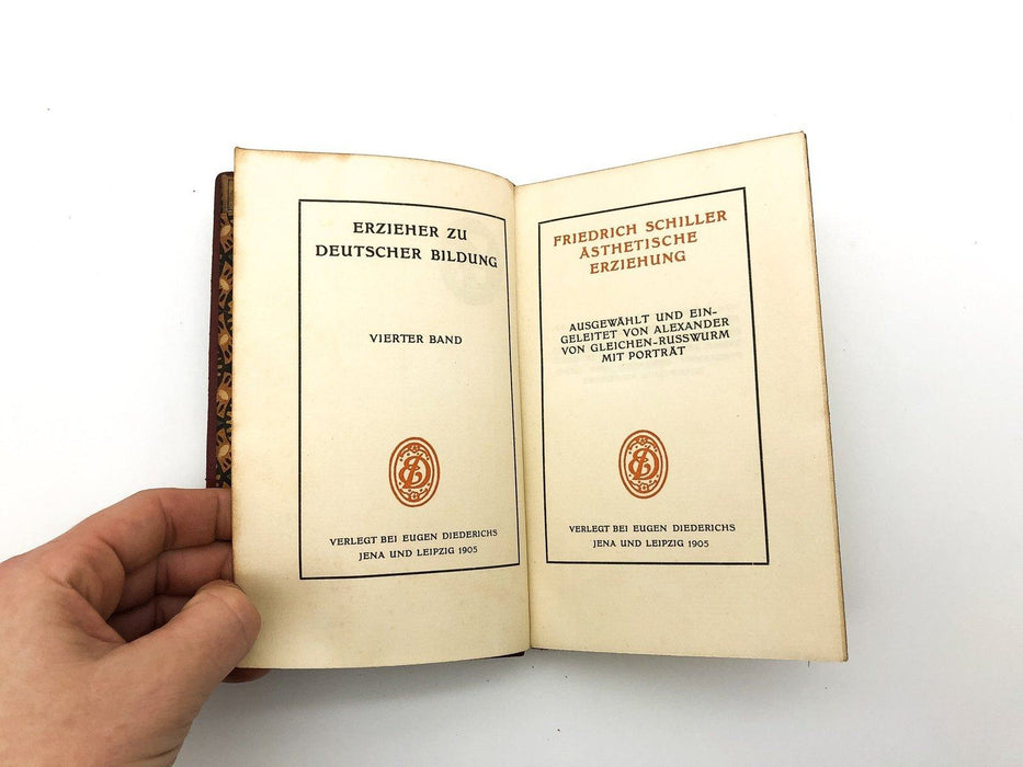 Aesthetic Education Friedrich Schiller 1905 Eugen Diederichs German Education 7