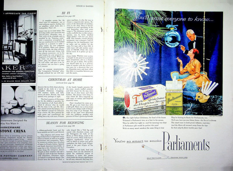 House & Garden Magazine December 1955 Southwest Colors Memorable Christmas Ideas