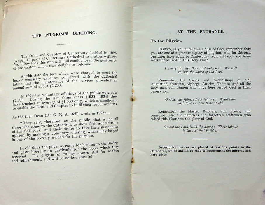 Vintage Guide of Canterbury Cathedral Church of Christ Handbook Pilgrims 1935