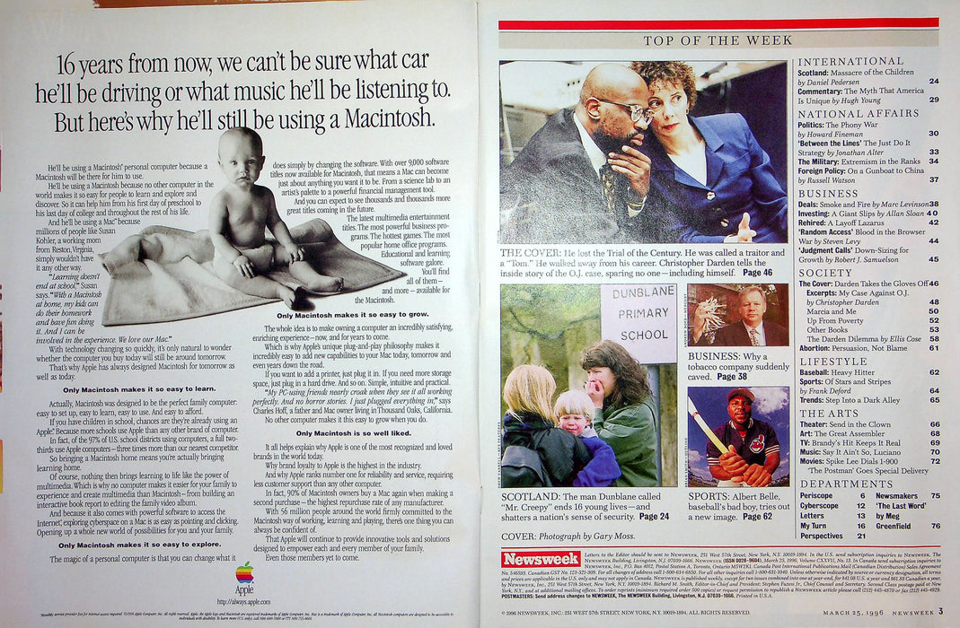 Newsweek Magazine March 25 1996 Christopher Darden Prosecutor OJ Simpson Trial