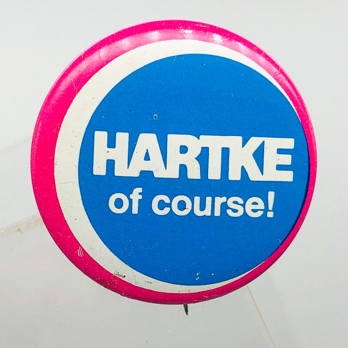 Hartke Of Course Button Pin 1.25" Indiana Senator Presidential Campaign Pink 6