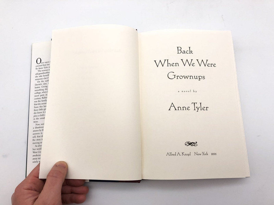 Back When We Were Grownups Anne Tyler 2001 Alfred A. Knopf Hardcover Book Club 7