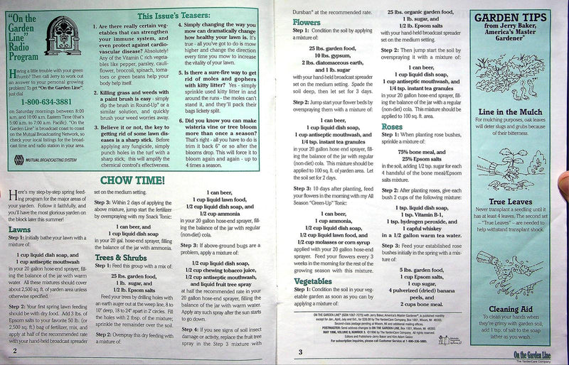 On The Garden Line Magazine May 1996 Easter Plant Protocol, Jacobson's Organ