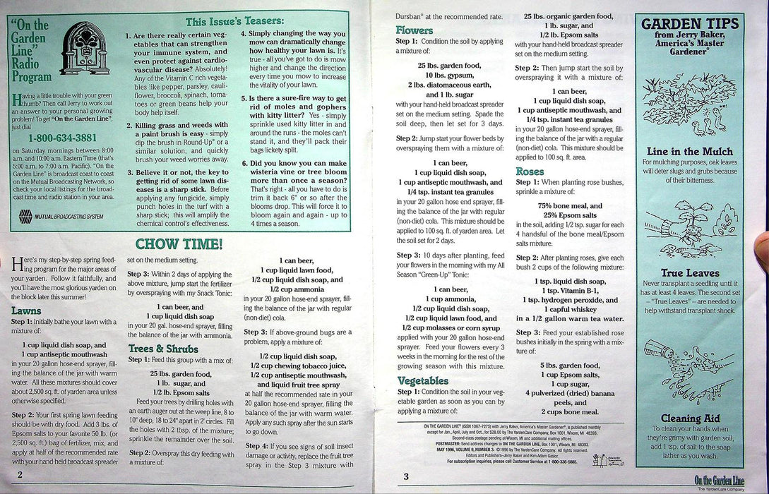 On The Garden Line Magazine May 1996 Easter Plant Protocol, Jacobson's Organ