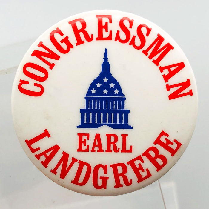 Earl Landgrebe Button 1.5" Pinback US Congressman Nixon Defender Watergate 5