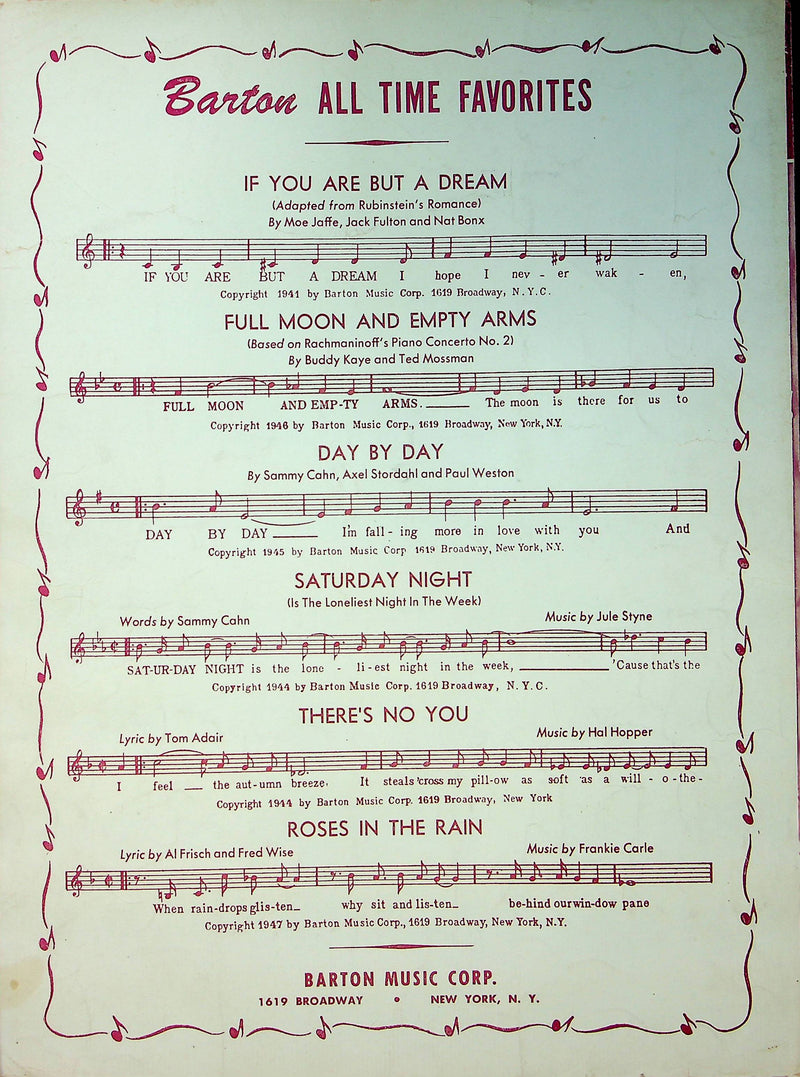 Vintage Sheet Music I Have But One Heart Johnny Farrow Marty Symes 1945 Love 3