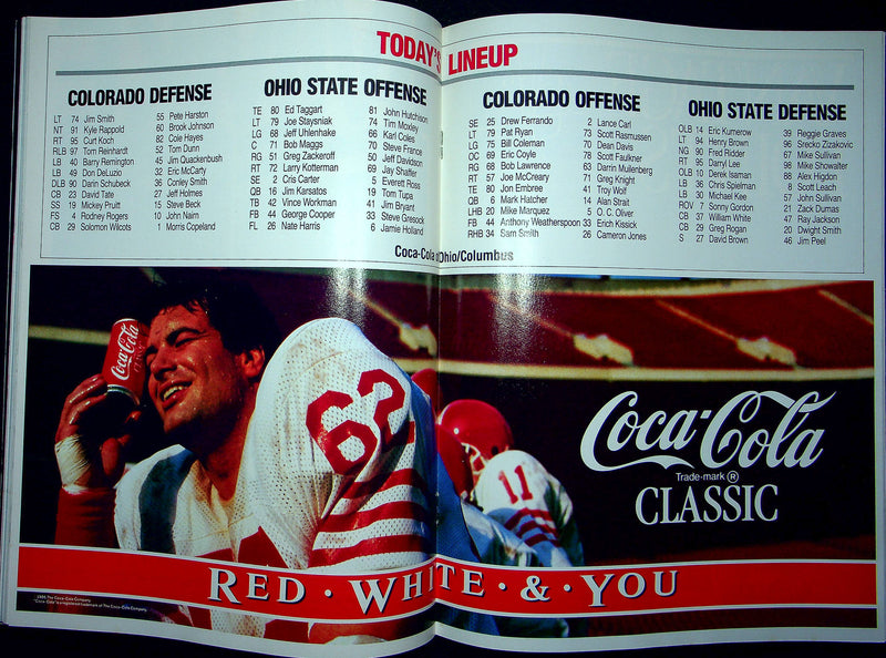 OSU Buckeye Football Program Sep 20 1986 Vs. Colorado Buffaloes 50th Anniversary