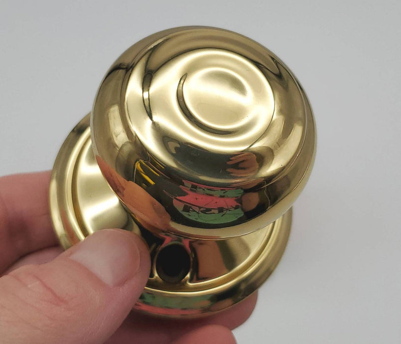 Schlage Door Knob Bright Brass 605 Dummy Trim Knob Georgian GEO F170 NOS 1