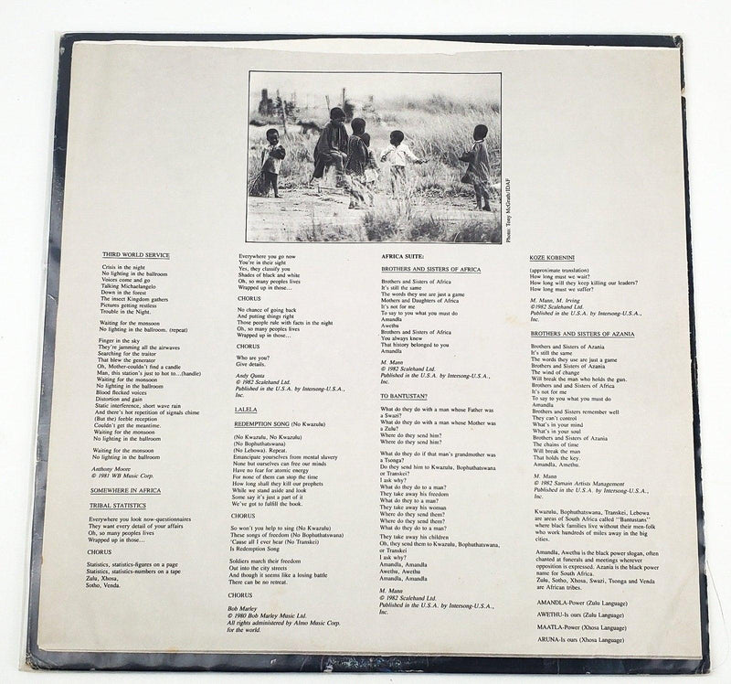 Manfred Mann's Earth Band Somewhere In Afrika Record 33 RPM LP Arista 1983 6