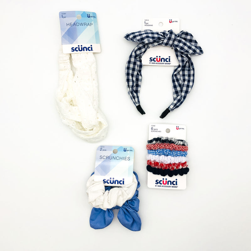 10-Piece Scunci Scrunchies Hair Ties Headbands Headwraps Light Summer Colors