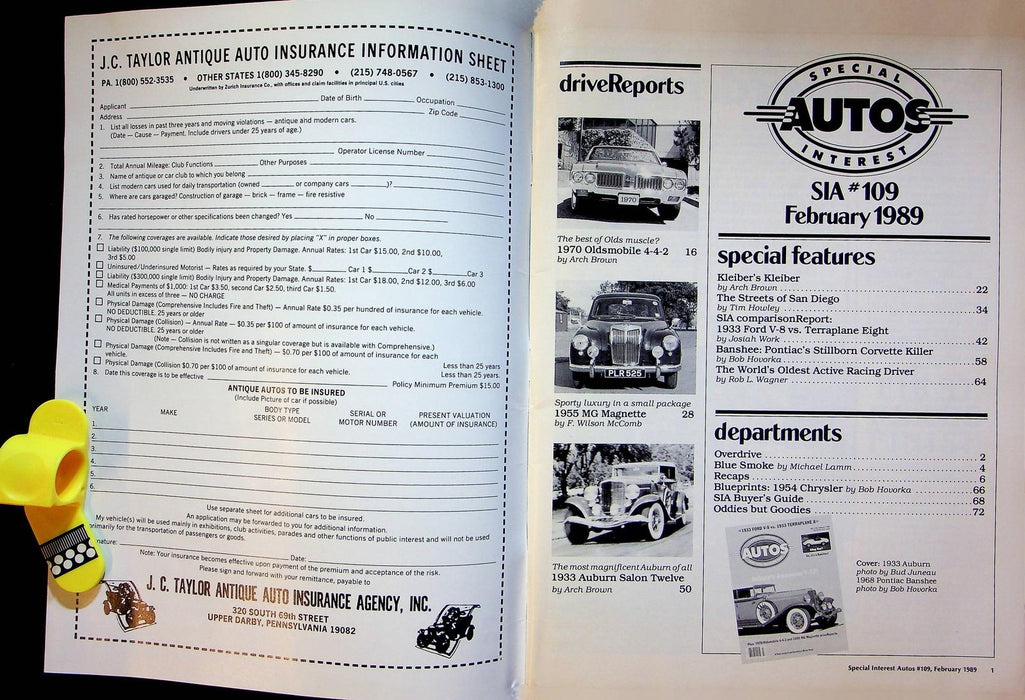 Special Interest Autos 1920-1970 Collector Cars Magazine February 1989 Auburn