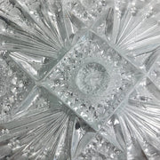 Vintage Candy Dish Serving Tray Oval UNCUT Clear Glass Patterned - 4.75"x7.25" 3