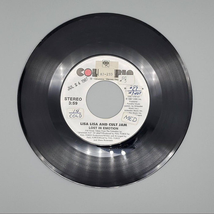 Lisa Lisa & Cult Jam Lost In Emotion Single Record Columbia 1987 38-07267 PROMO 2