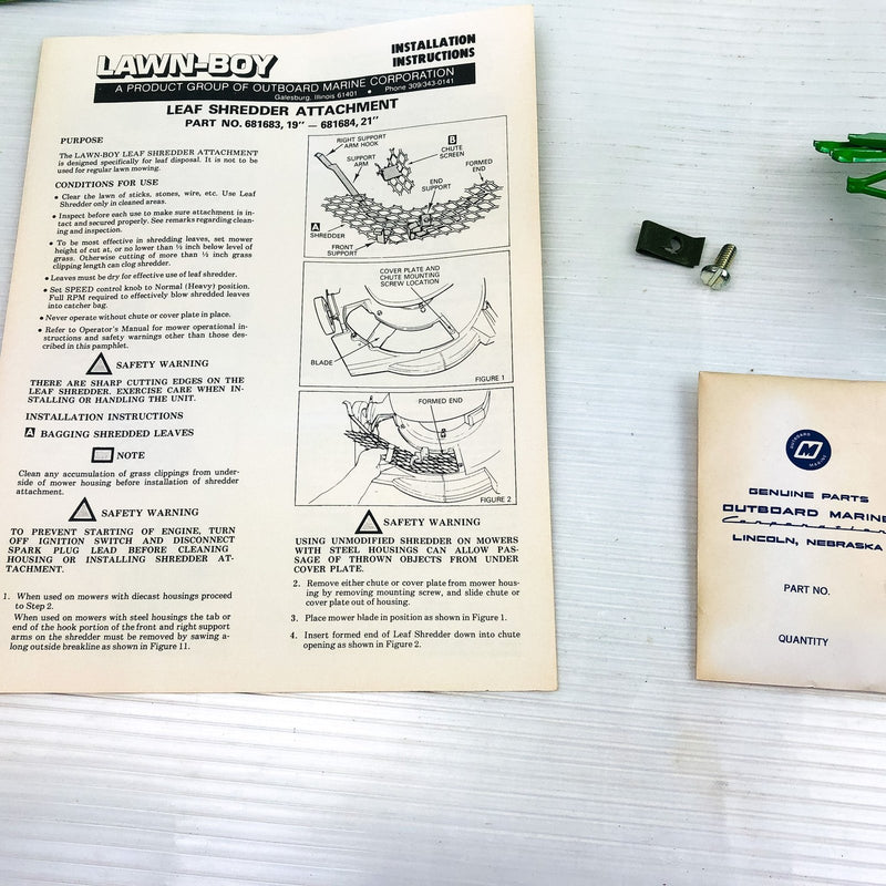 Lawn-Boy 681683 Leaf Shredder Attachment for 19" Lawn Mower New Old Stock NOS 5